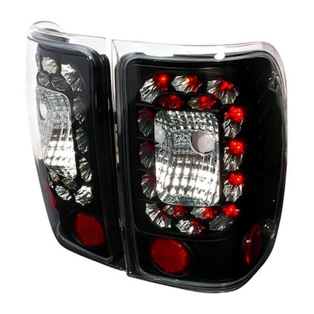 Overtime LED Tail Lights for 01 to 03 Ford Ranger- Black - 6 x 20 x 13 in. OV3763478